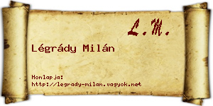 Légrády Milán névjegykártya